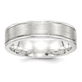 thumbnail image 1 of Sterling Silver 6mm Brushed Fancy Band Ring Size 9, 1 of 2