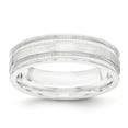 thumbnail image 1 of 925 Sterling Silver Milgrain Flat Band 6mm Brushed Fancy Band Ring Size 8.5 Ring for Women and Men, 1 of 5