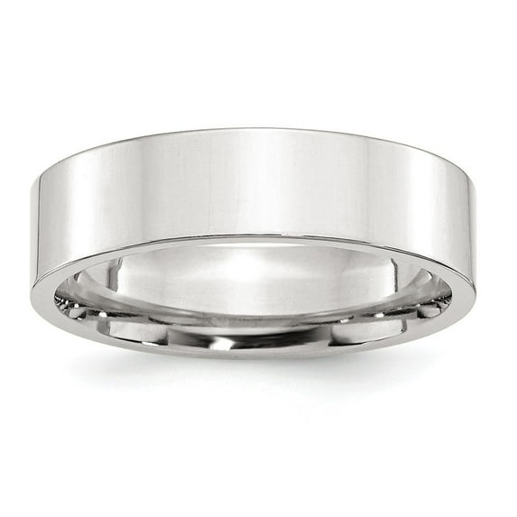 Sterling Silver 6mm Comfort Fit Flat Size 5.5 Band Ring