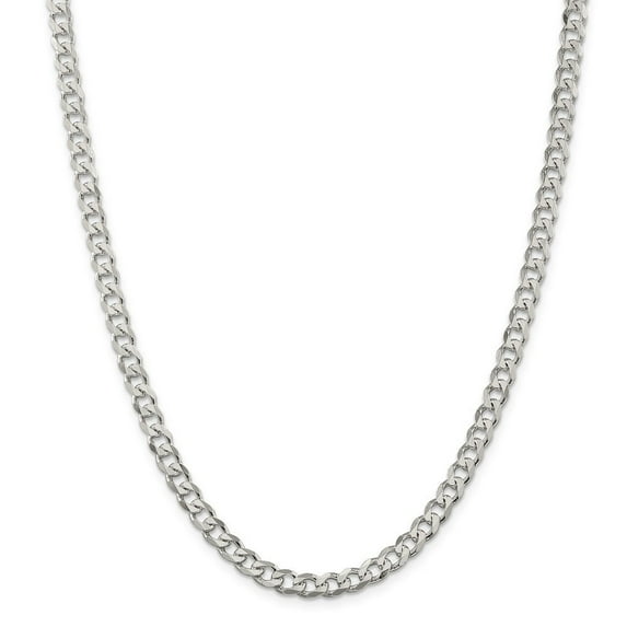 Sterling Silver 6mm Curb Chain Necklace - 27.8 Grams - 22 Inch
