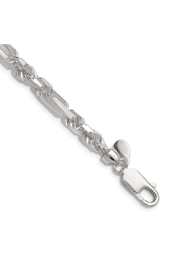 Sterling Silver 6mm D/C Figarope Chain