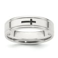 thumbnail image 1 of Sterling Silver 6mm Enamel Cross Fancy Band Size 10, 1 of 6