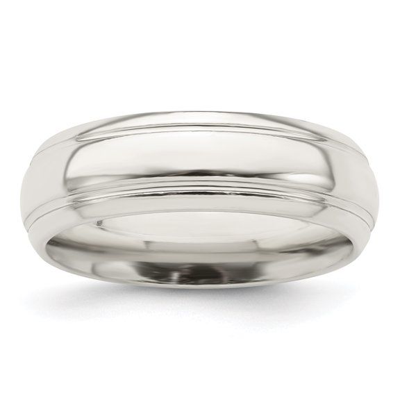 925 Sterling Silver Beveled Edge 6mm Polished Fancy Band Ring Size 11.5 -  Jewelry Gift for Mom