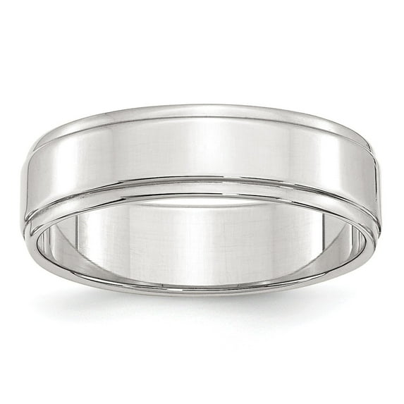 Sterling Silver 6mm Flat with Step Edge Size 5.5 Band