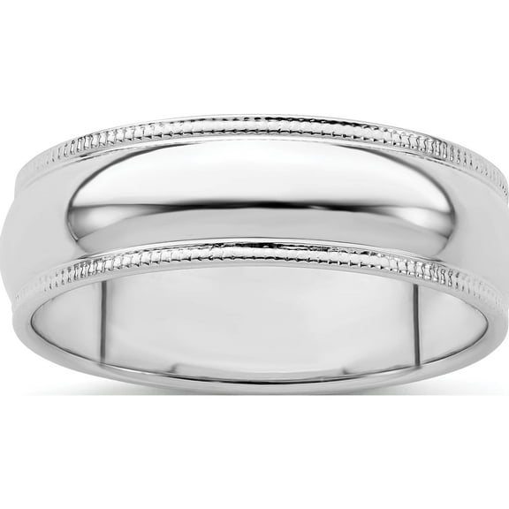 Sterling Silver 6mm Half Round Milgrain Band (Size 10) Made In United States qwm060-10