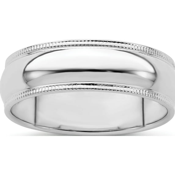 Sterling Silver 6mm Half Round Milgrain Band (Size 11) Made In United States qwm060-11