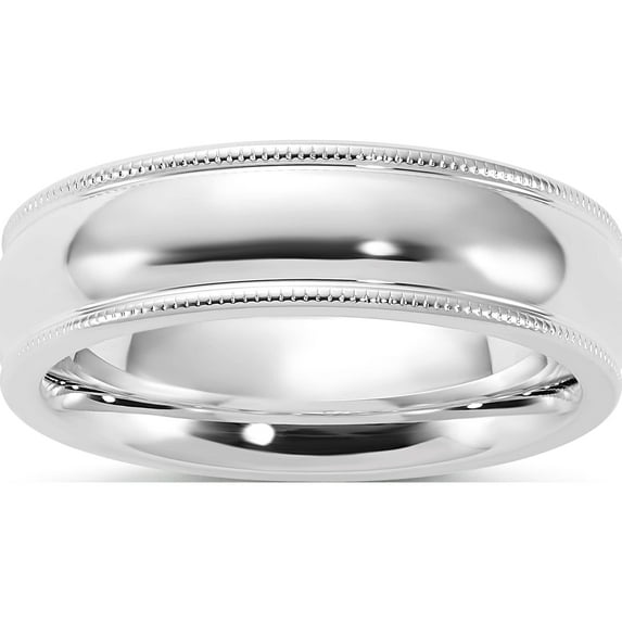 Sterling Silver 6mm Milgrain Comfort Fit Band (Size 5) Made In United States qcfm060-5