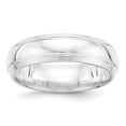 thumbnail image 1 of 925 Sterling Silver Beveled Edge 6mm Polished Fancy Band Ring Size 7 Ring for Women and Men, 1 of 5