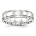 thumbnail image 1 of Sterling Silver 6mm Polished Flat Grooved Beveled Edge Fancy Band Size 12, 1 of 1