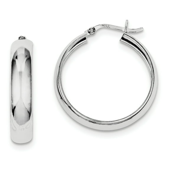 Sterling Silver 6mm Polished Hoop Earrings