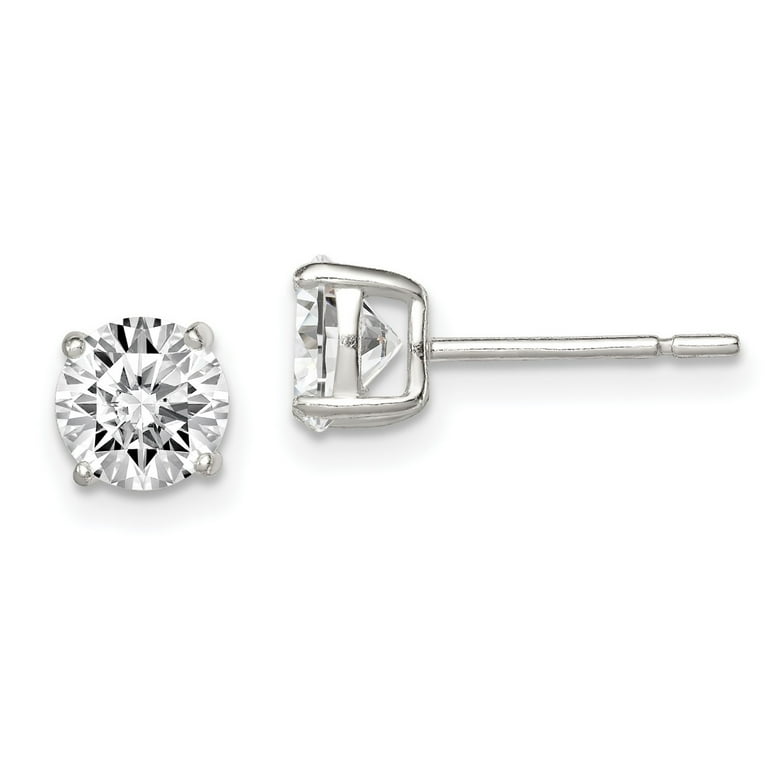 Sterling Silver Round Basket Set CZ Stud Earrings - Various Sizes Sterling Silver Round Basket Set CZ Stud Earrings - Various Sizes