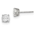 thumbnail image 1 of Sterling Silver 6mm Round Basket Set Cubic Zirconia Stud Earrings, 1 of 3