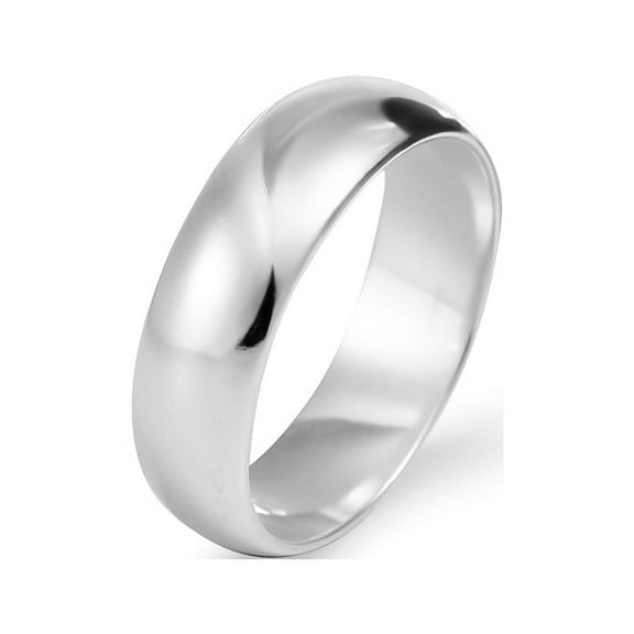 Sterling Silver 6mm Wedding Band - , Ring Sizes 4 to 13