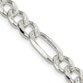 thumbnail image 1 of Sterling Silver 7.25mm Pave Flat Figaro Chain (28 X 7.25) Made In Italy qff200-28, 1 of 5