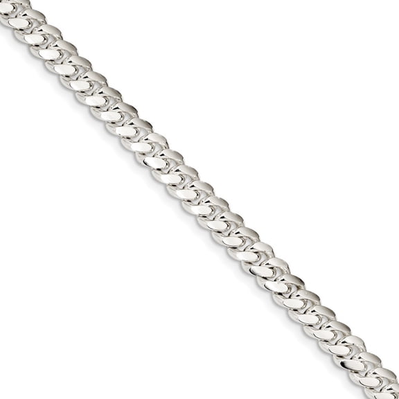 Sterling Silver 7.25mm Polished Domed Curb Chain Bracelet - 19.9 Grams - 7 Inch