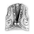 thumbnail image 1 of Sterling Silver 7" 4.5mm Charm Bracelet Attached 3D Bikers Kutte Cut-Off Cowboys Southwest Leather Vest Charm, 1 of 1