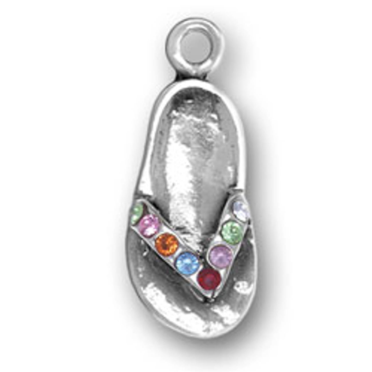 Queenberry Sterling Silver Flip Flop Charm Bead – Fit For European Charm Bracelets – Sandal Dangle Style