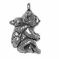 thumbnail image 1 of Sterling Silver 7" 4.5mm Charm Bracelet With 3D Australian Mother Baby Joey Koala Bears Travel Charm, 1 of 1