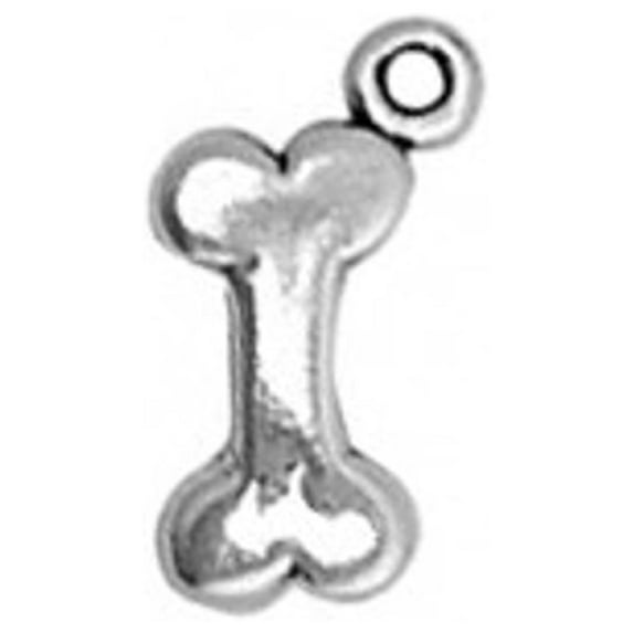 Sterling Silver 7" 4.5mm Charm Bracelet With Attached 3D Bone For Dog Charm