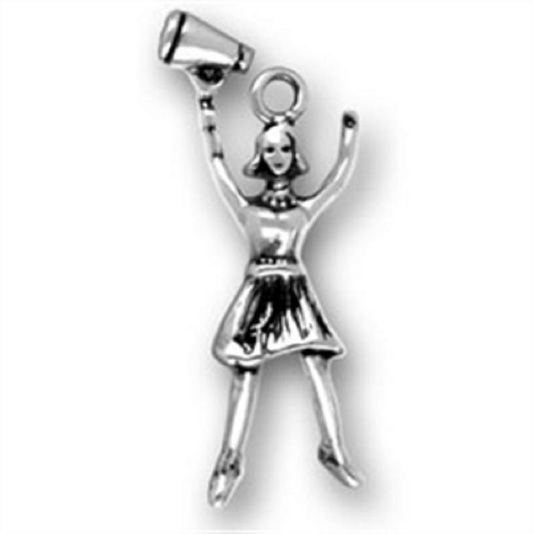 Small Megaphone Cheering 3-D Charm Sterling Silver, Made in the USA Small Megaphone Cheering 3-D Charm Sterling Silver, Made in the USA