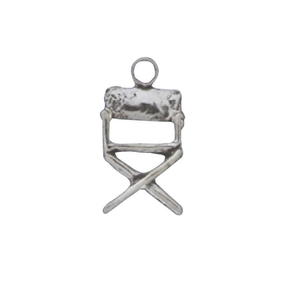 Sterling Silver 7" 4.5mm Charm Bracelet With Attached 3D Directors Movie Actors Film Chair Charm