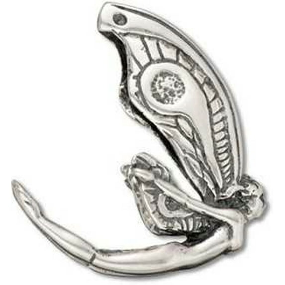 Sterling Silver 7" 4.5mm Charm Bracelet With Attached 3D Fantasy Flying Big Winged Woman Fairy Charm
