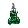 thumbnail image 1 of Sterling Silver 7" 4.5mm Charm Bracelet With Attached 3D Green Enameled Sitting Frog Charm, 1 of 1