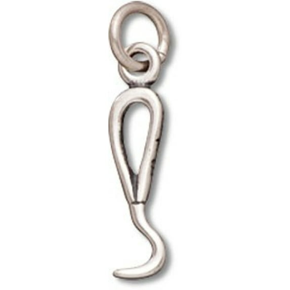 Sterling Silver 7" 4.5mm Charm Bracelet With Attached 3D Horse Hoof Cleaning Pick Charm