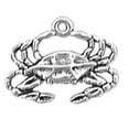 thumbnail image 1 of Sterling Silver 7" 4.5mm Charm Bracelet With Attached 3D Large Crab Charm With Claws Meeting In Front, 1 of 2
