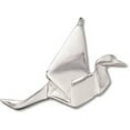 thumbnail image 1 of Sterling Silver 7" 4.5mm Charm Bracelet With Attached 3D Large Japanese Origami Crane Charm, 1 of 2