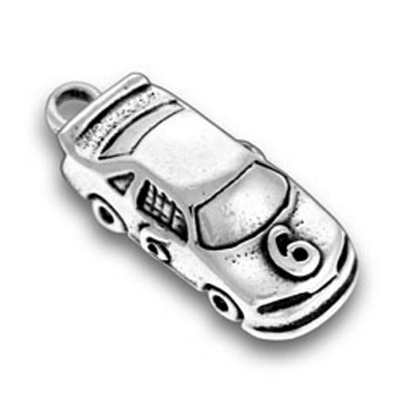 Sterling Silver 7" 4.5mm Charm Bracelet With Attached 3D Mark Martins #6 Nascar Race Car Charm