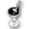 thumbnail image 1 of Sterling Silver 7" 4.5mm Charm Bracelet With Attached 3D Martini Glass Charm With Olive, 1 of 2