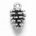 thumbnail image 1 of Sterling Silver 7" 4.5mm Charm Bracelet With Attached 3D Medium Pinecone Charm From Pine Tree, 1 of 2