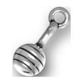thumbnail image 1 of Sterling Silver 7" 4.5mm Charm Bracelet With Attached 3D Small Baby Rattle Charm, 1 of 1
