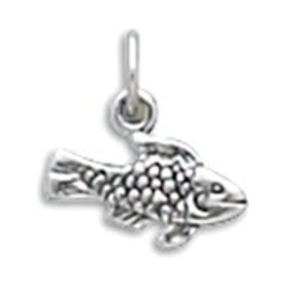 Sterling Silver 7" 4.5mm Charm Bracelet With Attached 3D Small Scaled Fish Charm