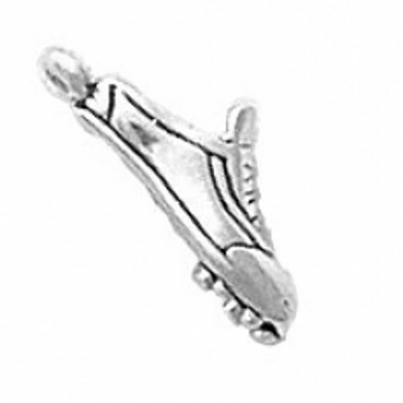 Sterling Silver 7" 4.5mm Charm Bracelet With Attached 3D Track Running Shoe Charm