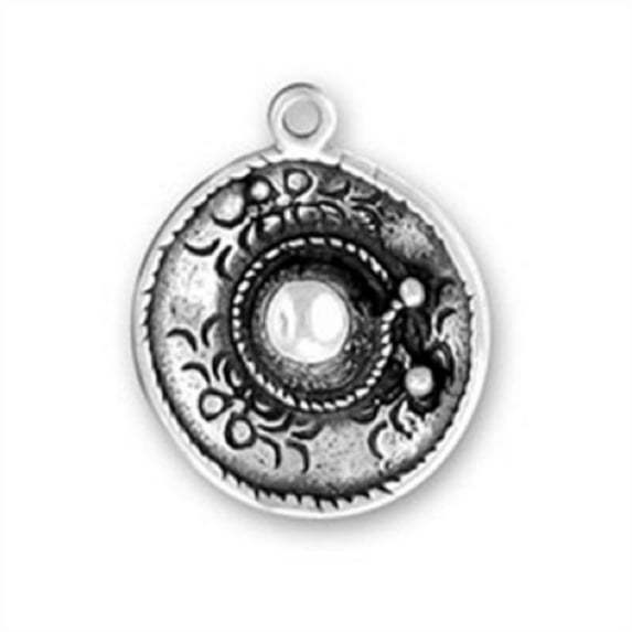 Sterling Silver 7" 4.5mm Charm Bracelet With Attached 3D Wide Brim Mexican Sombrero Hat Charm