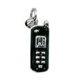 thumbnail image 1 of Sterling Silver 7" 4.5mm Charm Bracelet With Attached Enameled Black Cell Phone Charm, 1 of 2
