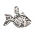 thumbnail image 1 of Sterling Silver 7" 4.5mm Charm Bracelet With Attached Filigree Fish Charm, 1 of 1
