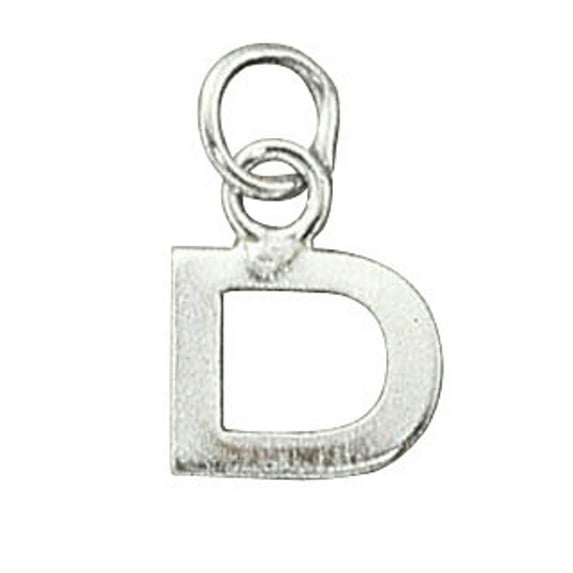 Sterling Silver 7" 4.5mm Charm Bracelet With Attached Lined Letter D Charm