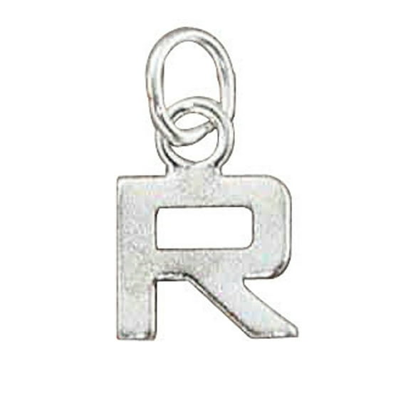 Sterling Silver 7" 4.5mm Charm Bracelet With Attached Lined Letter R Charm