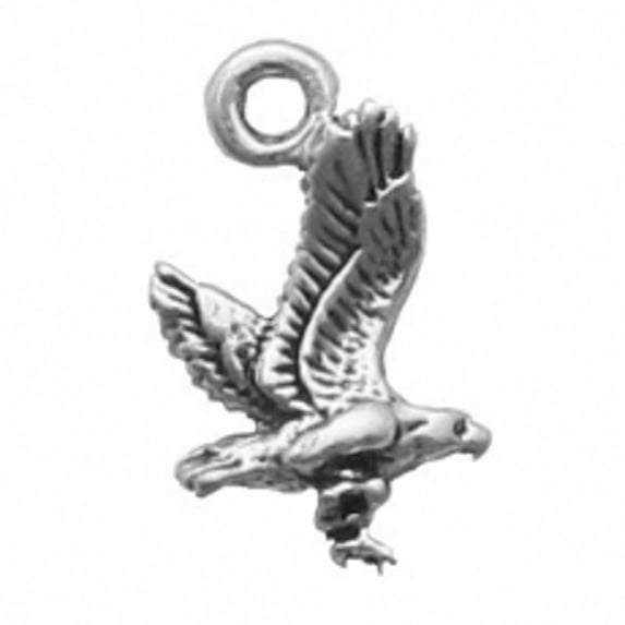 Sterling Silver 7" 4.5mm Charm Bracelet With Attached Mini Soaring Eagle Flying Charm