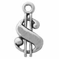 thumbnail image 1 of Sterling Silver 7" 4.5mm Charm Bracelet With Attached Mini US Dollar Sign Charm, 1 of 1