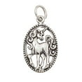 thumbnail image 1 of Sterling Silver 7" 4.5mm Charm Bracelet With Attached Open Oval Unicorn Charm, 1 of 1
