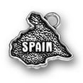 thumbnail image 1 of Sterling Silver 7" 4.5mm Charm Bracelet With Attached Outline Map Of Country Of Spain Word Charm, 1 of 2