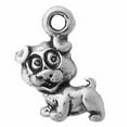 thumbnail image 1 of Sterling Silver 7" 4.5mm Charm Bracelet With Attached Partially 3D Mini Cute Puppy Pet Dog Charm, 1 of 2