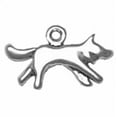 thumbnail image 1 of Sterling Silver 7" 4.5mm Charm Bracelet With Attached Running Wolf Or Fox Charm, 1 of 1