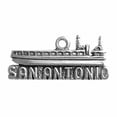 thumbnail image 1 of Sterling Silver 7" 4.5mm Charm Bracelet With Attached San Antonio River Cruise Boat Charm, 1 of 1
