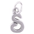 thumbnail image 1 of Sterling Silver 7" 4.5mm Charm Bracelet With Attached Scrolled Letter S Charm, 1 of 1