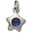 thumbnail image 1 of Sterling Silver 7" 4.5mm Charm Bracelet With Attached Simulated September Birthstone Star Charm, 1 of 1